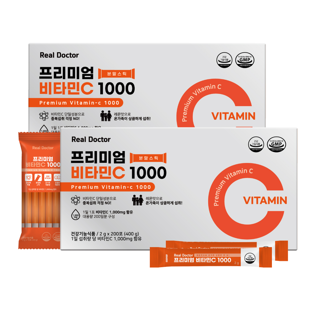 리얼닥터 프리미엄 비타민C 1000 총 2박스(400포)구매 후 3천원 적립