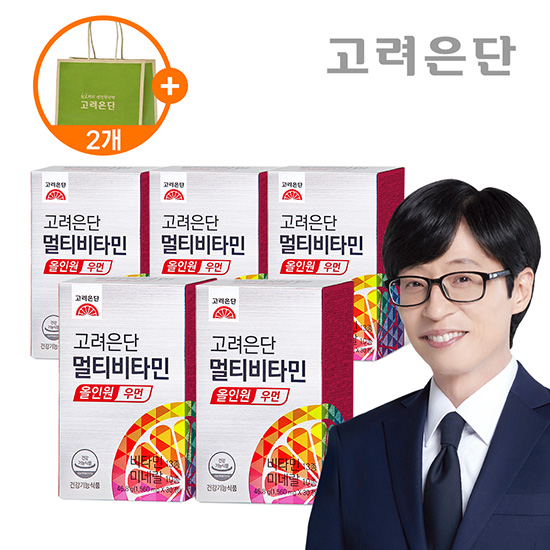 고려은단 멀티비타민 올인원 우먼 (30정X5개월)+쇼핑백 2장구매 후 3천원 적립