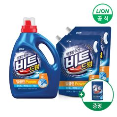 (유배) 비트 딥클린 파워세탁 액체세제 용기 3L 1개+리필 2L 2개+겸용300g 제공